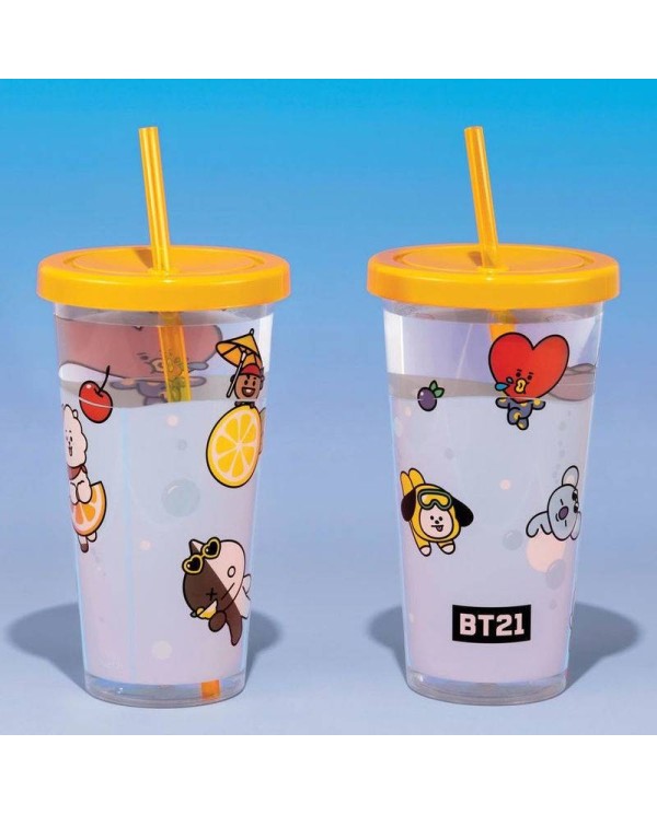 Vaso con pajita BT21