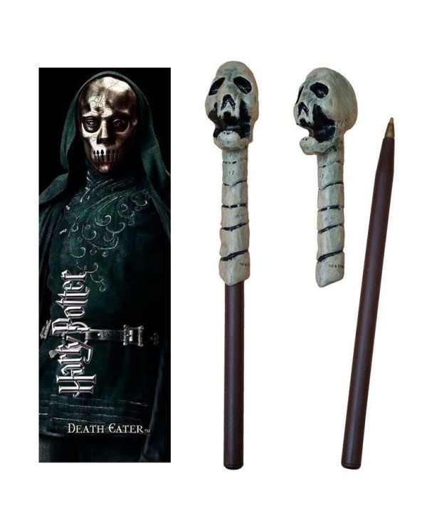 Varita boligrafo y marcapaginas Death Eater Skull Harry Potter