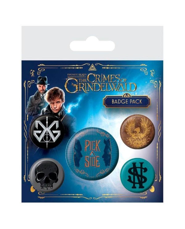 Set 5 chapas Crimenes de Grindelwald Animales Fantasticos