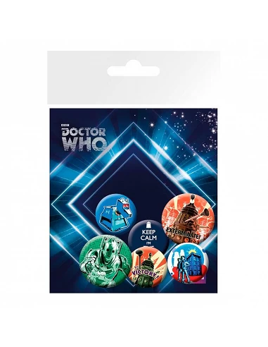 Set chapas retro Doctor Who