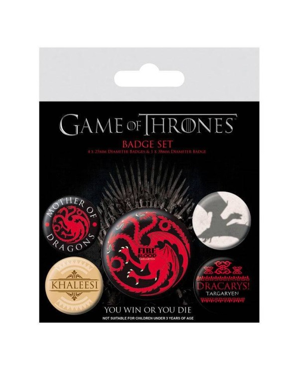 Set chapas Targaryen Juego de Tronos