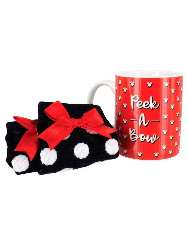 Taza desayuno + calcetiines Minnie Disney