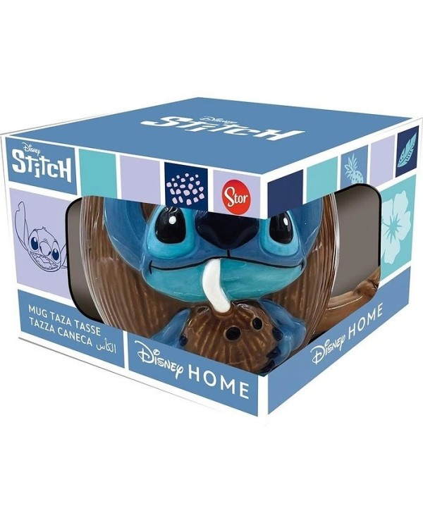 TAZA CERAMICA 3D 420 ML EN CAJA REGALO STITCH COCONUT 8412497787593