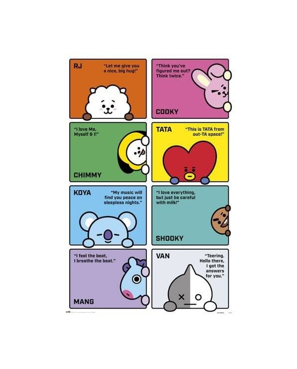 Poster BT21 Personajes Frases 8435497235352  7,50 €