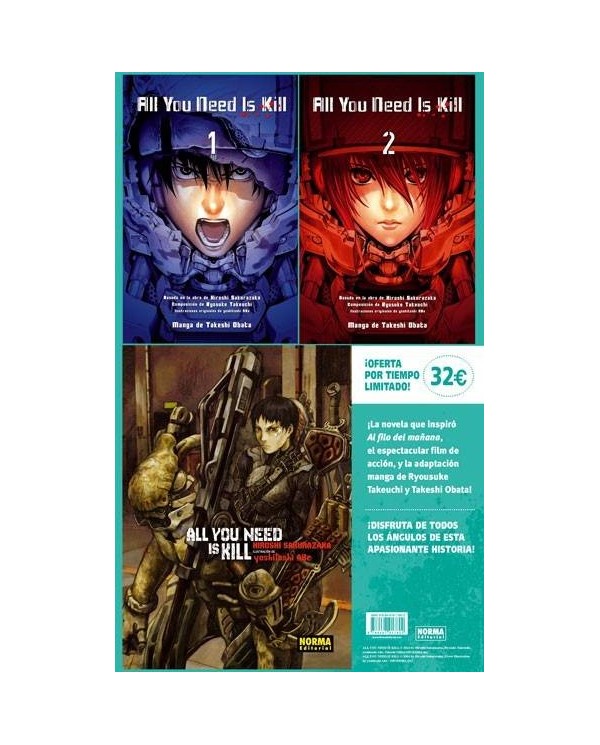 ALL YOU NEED IS KILL. PACK COMPLETO (Sakurazaka, Takeuchi, ABe y Ob...