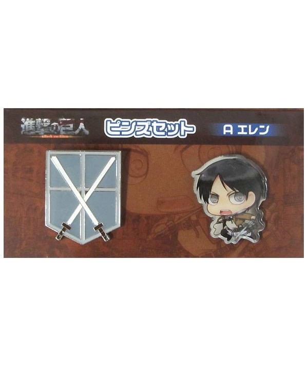 ATAQUE A LOS TITANES - SET DE PINS LOGO & EREN YEAGER