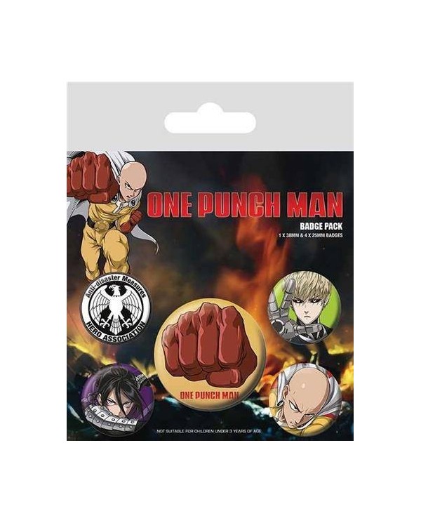 ONE PUNCH-MAN PACK 5 CHAPAS DESTRUCTIVE 5050293806488  3,80 €